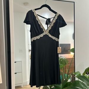 Black dress lace detail